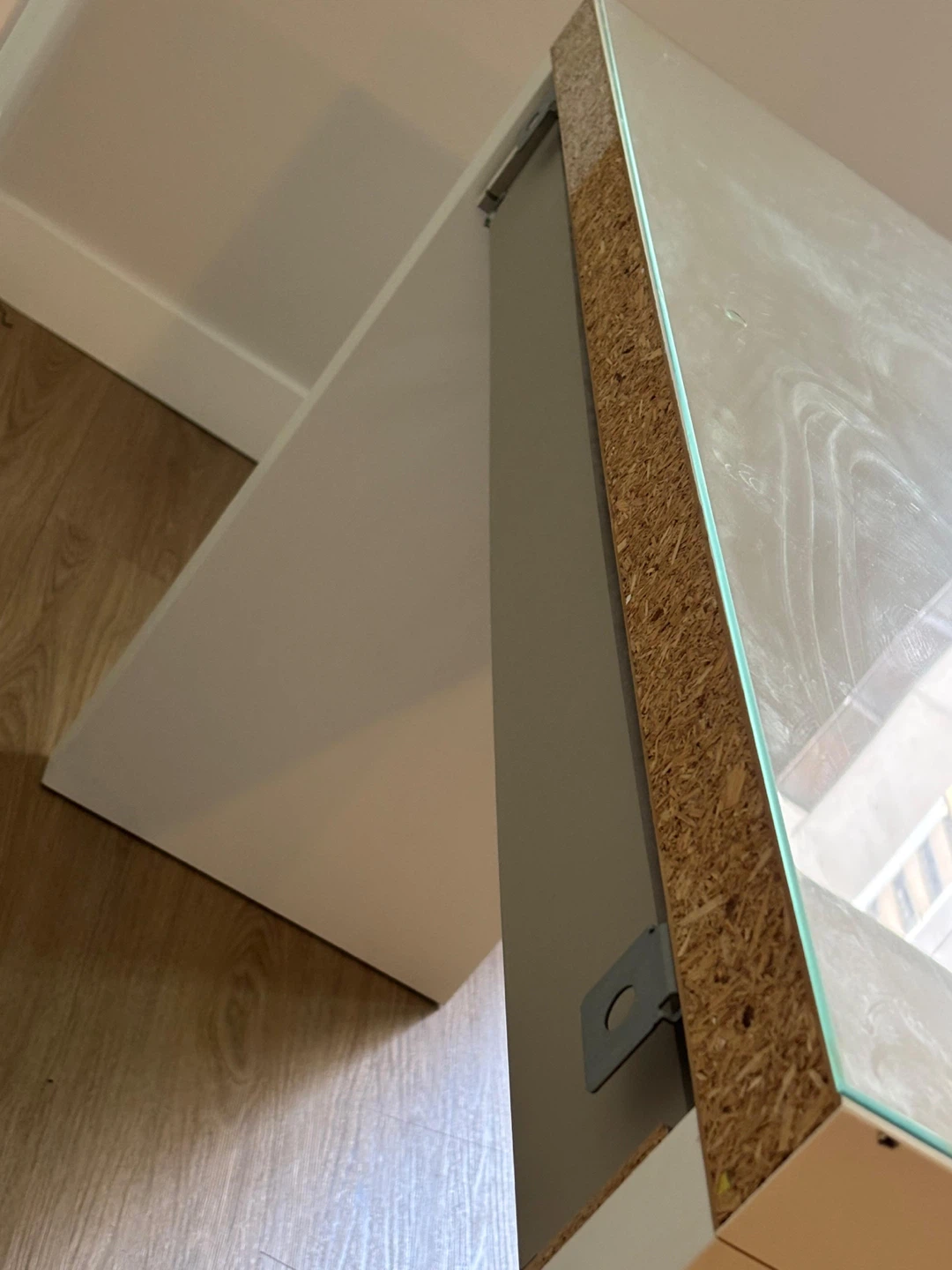 White desk with glass top - photo 3