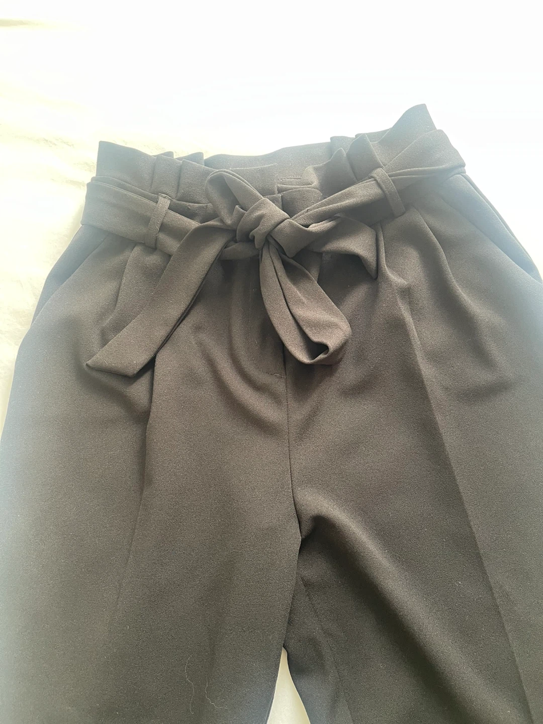 🏈Black paper bag waist pants - photo 2