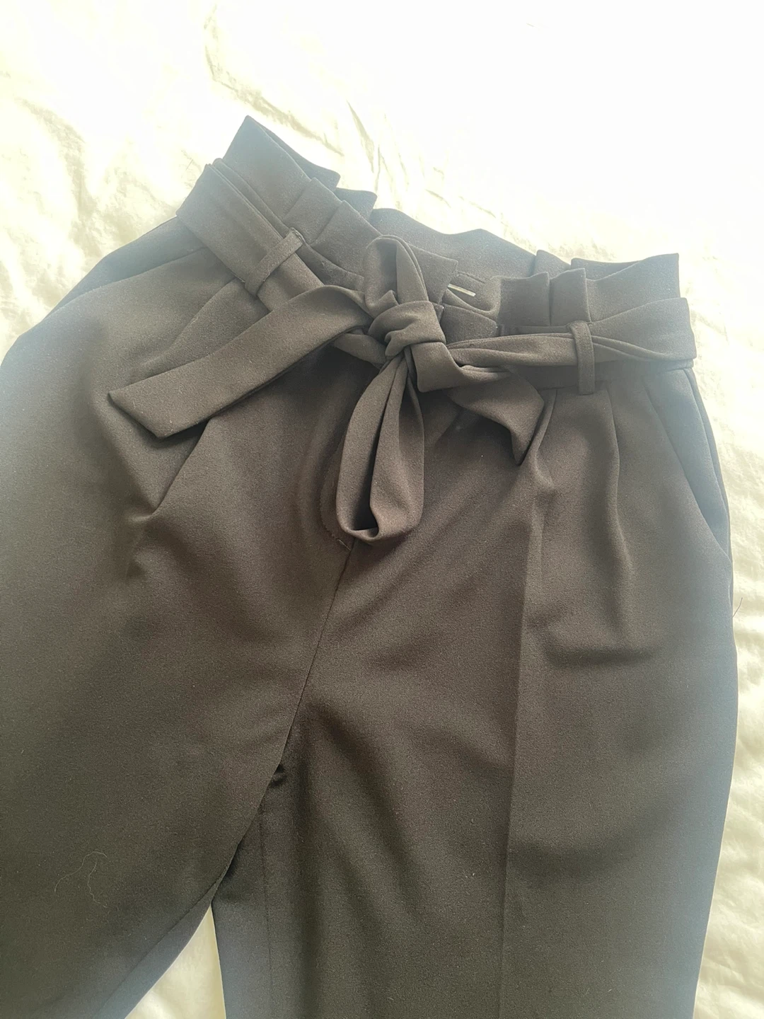 🏈Black paper bag waist pants - photo 3