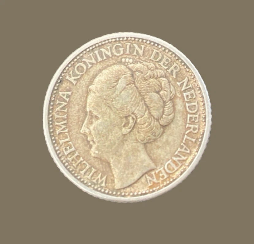 1941 silver Dutch 25 Cents Coin