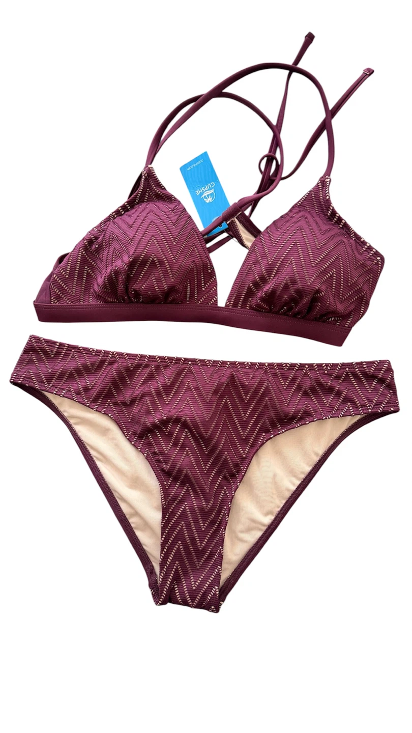 🏈 NWT CUPSHE Chevron Pattern Bikini Set M