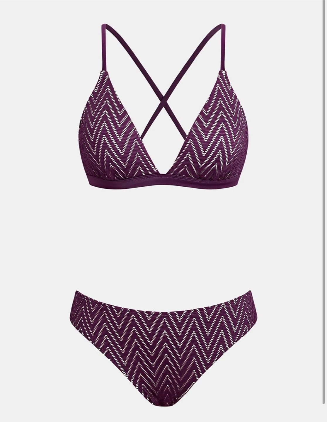 🏈 NWT CUPSHE Chevron Pattern Bikini Set M - photo 2