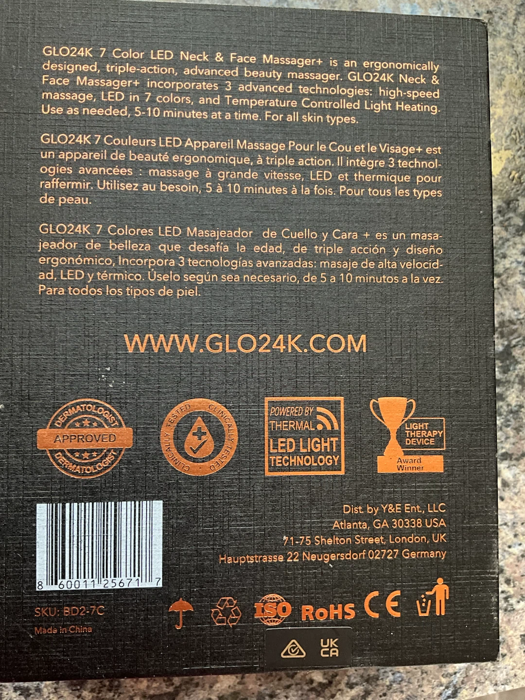 GLO24K 7 Colour LED Neck & Face Massager+ - photo 2