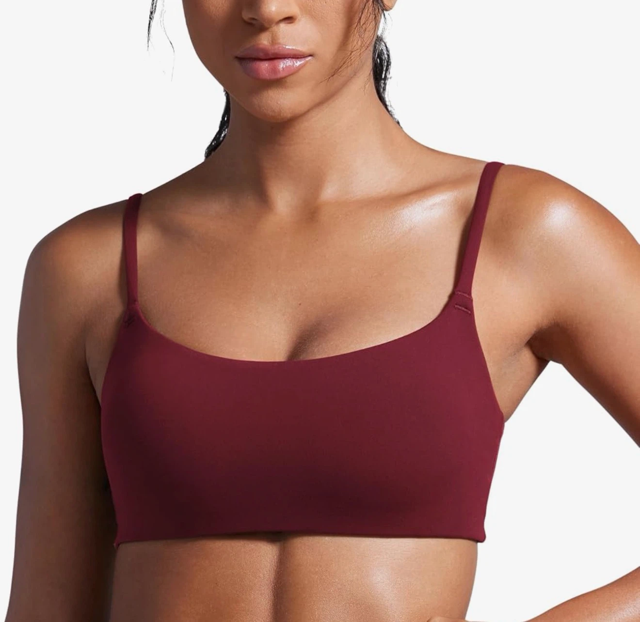 🏈 NWT CRZ YOGA Red Merlot Yoga Bra - Size XL