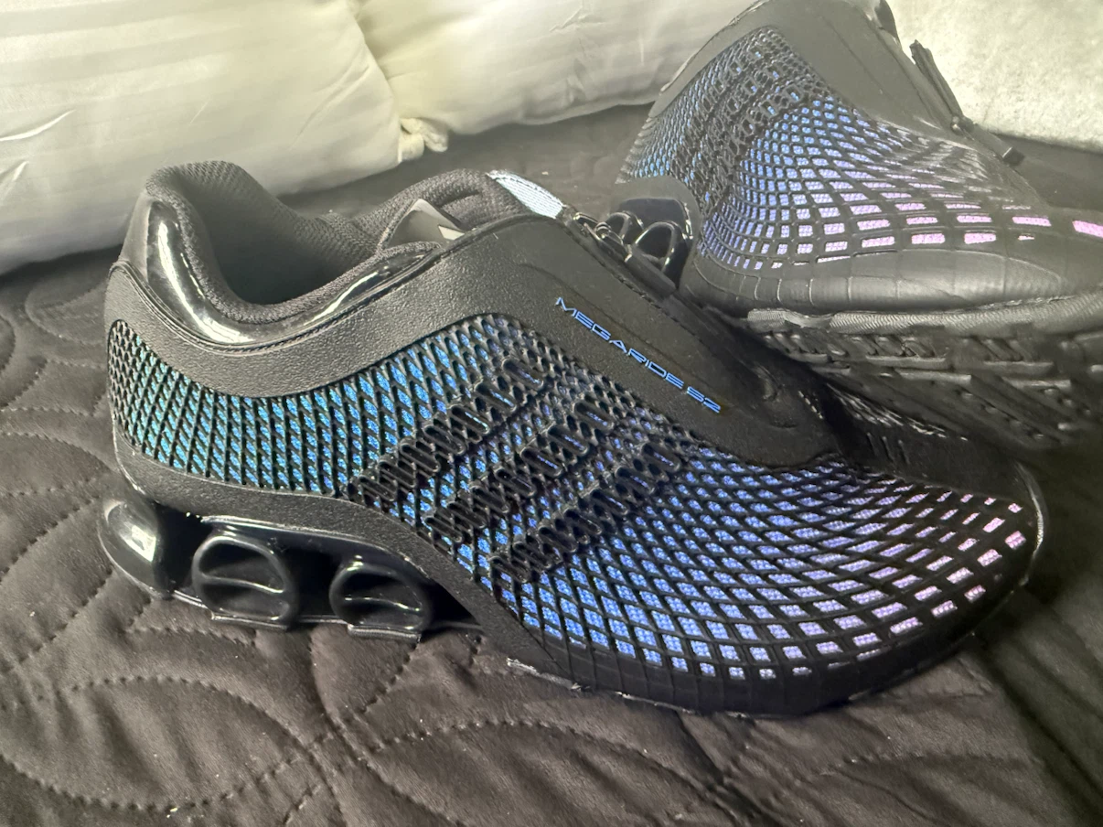 Adidas Megaride S2 Running Shoes Black Blue Size 7.5 - photo 4