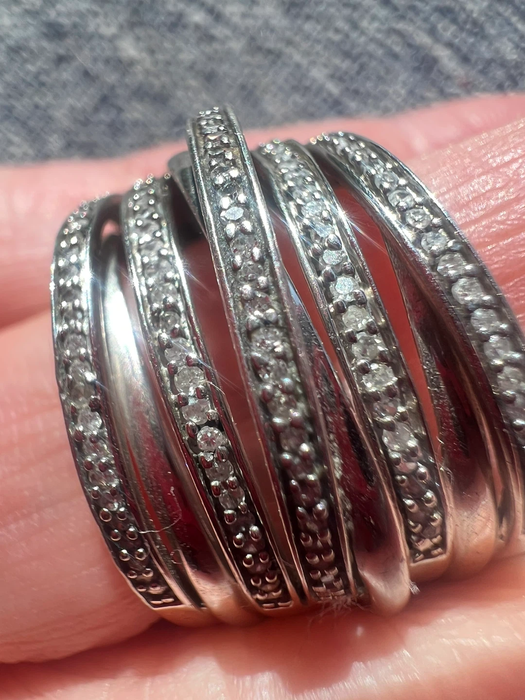 925 silver and diamond ring