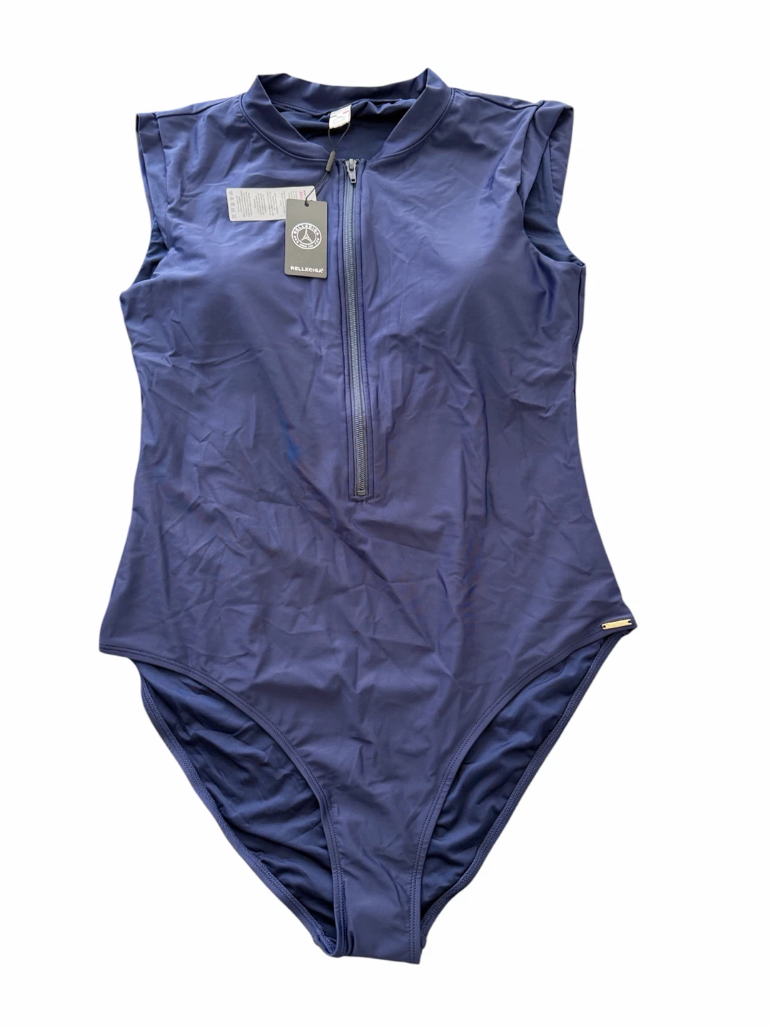 🏈 NWT RELLECIGA Navy Blue Zip-Front Swimsuit XXL - photo 5