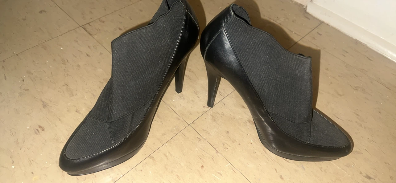 Black Heeled Ankle Boots SIZE 8-8.5