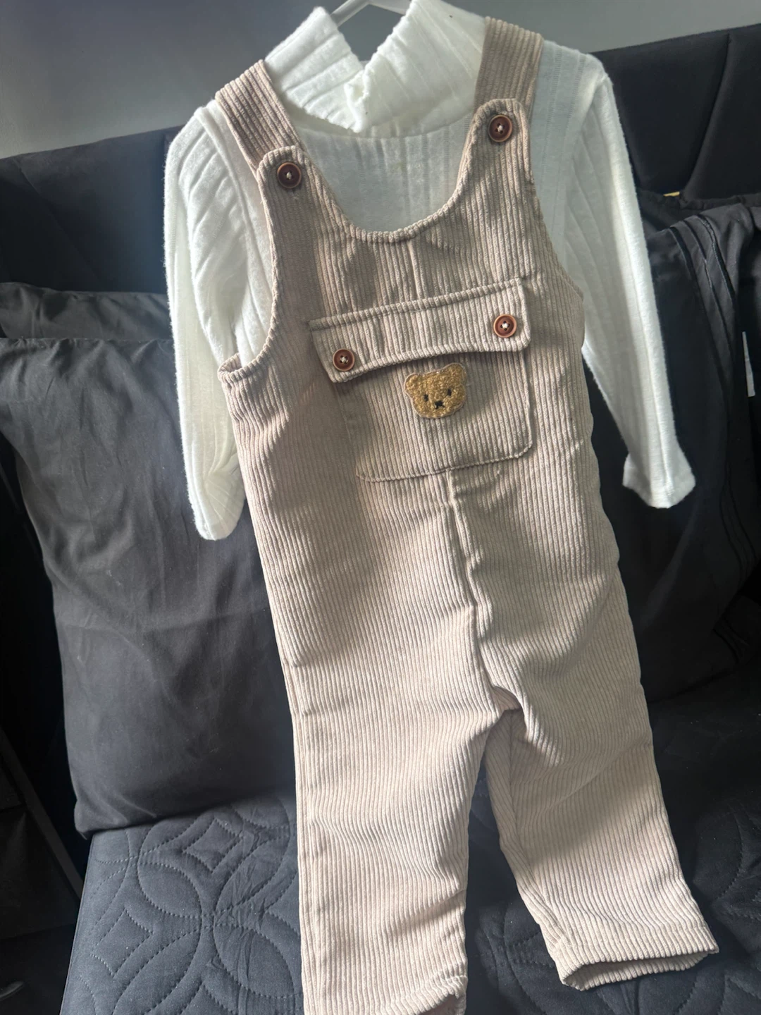 Toddler Corduroy Overalls and Shirt Set