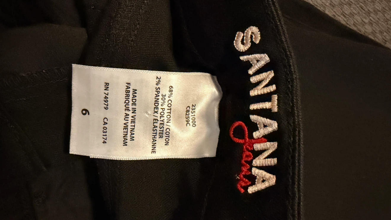 🏈 Santana Jeans Black Mid Rise Straight Leg Size 6 - photo 3