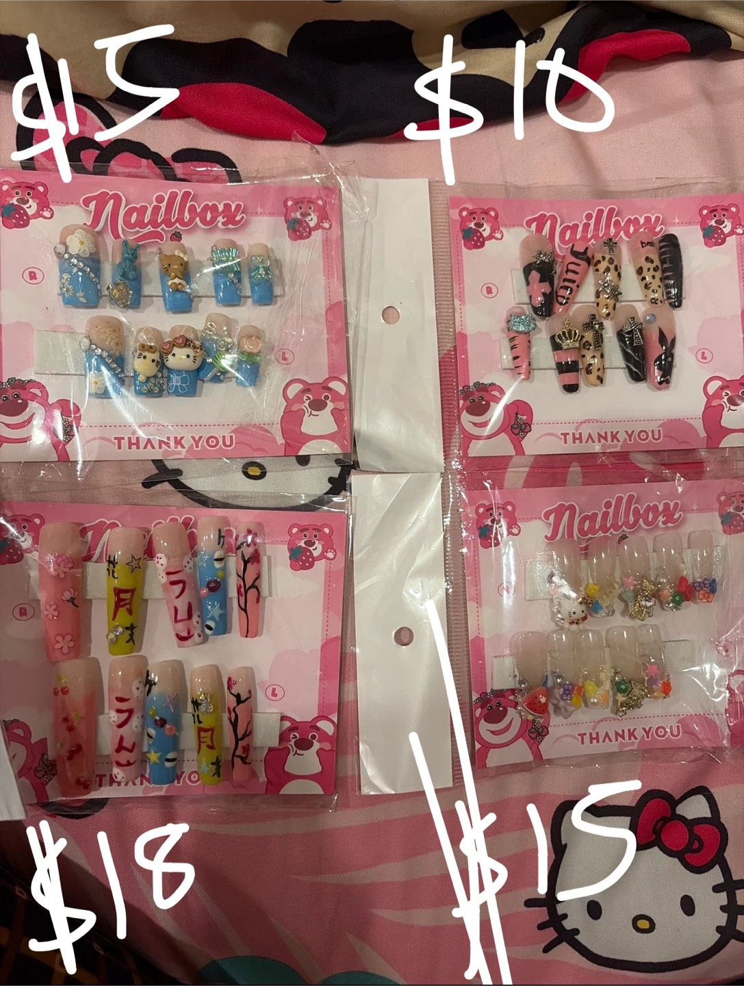 cute affordable handmade press on nails 🍭🧁🍰🍡 - photo 2