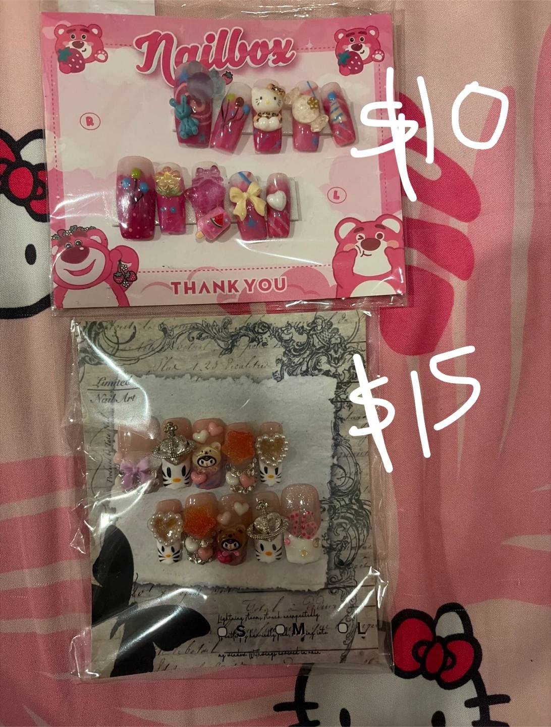 cute affordable handmade press on nails 🍭🧁🍰🍡 - photo 3