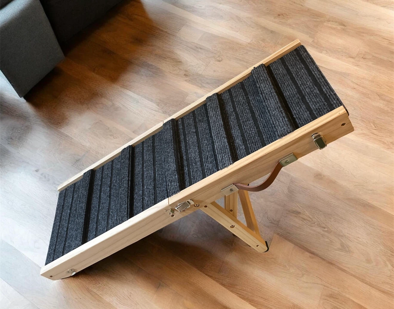 🏈 New Adjustable Wooden Dog Cat Pet Ramp - photo 2