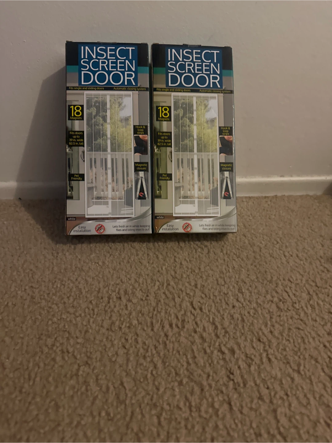 2 White Magnetic Insect Screen Doors