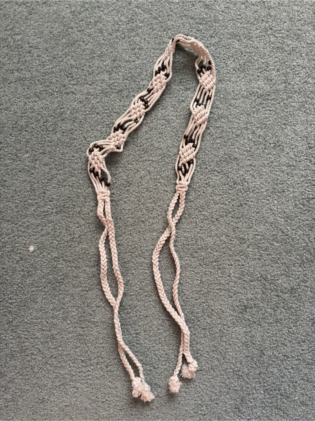Macrame beaded belt