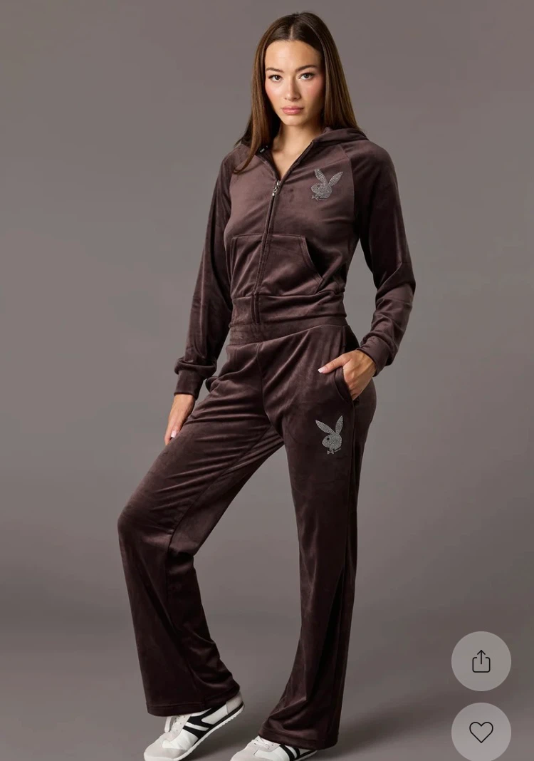NEW***Playboy Brown Velour Tracksuit