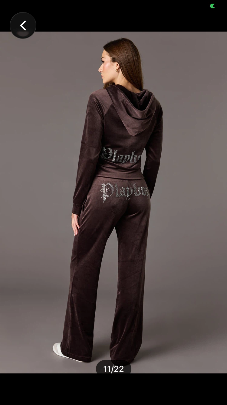 NEW***Playboy Brown Velour Tracksuit - photo 2
