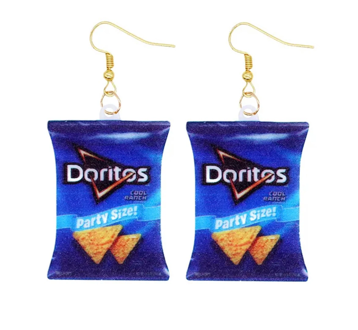 Brand New Doritos Blue COOL RANCH Earrings