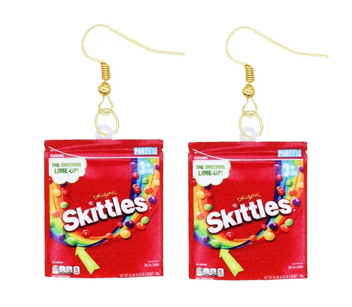 Brand New SKITTLES Candy Earrings   $3