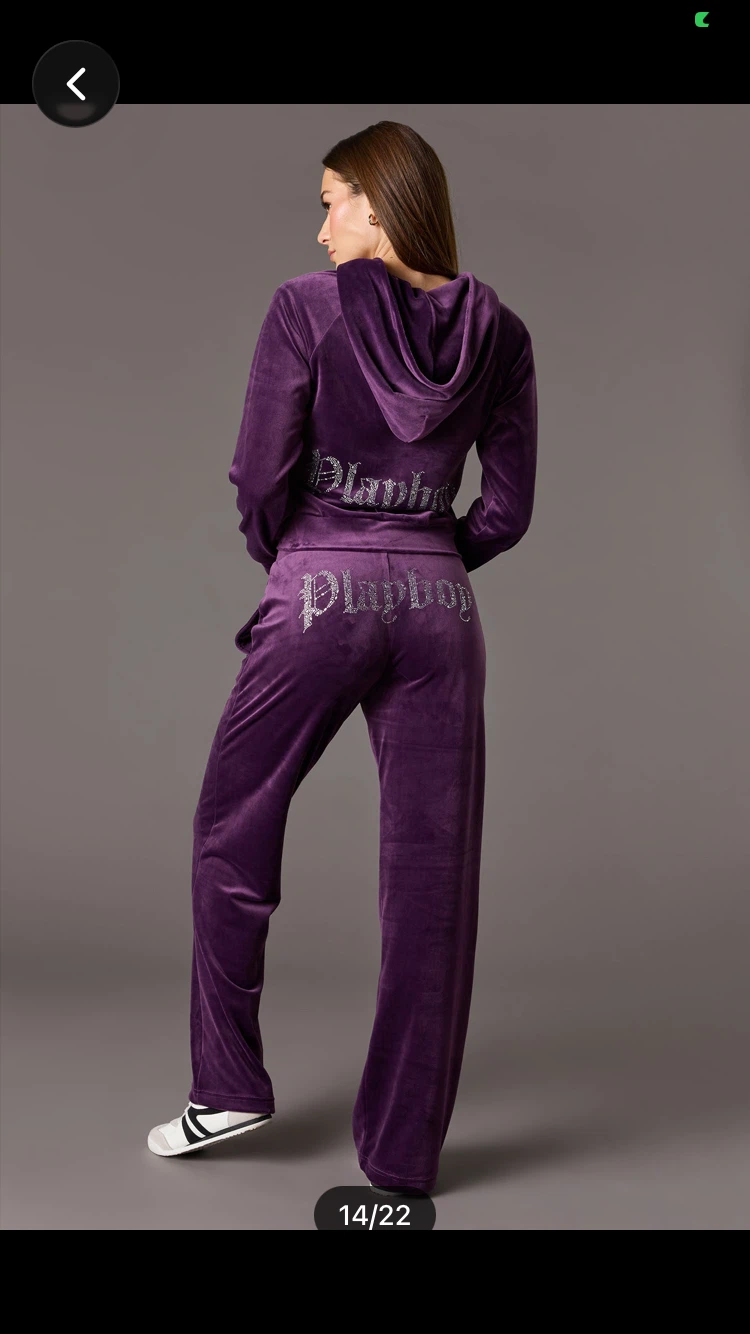 NEW***Playboy velour tracksuit in purple - photo 2
