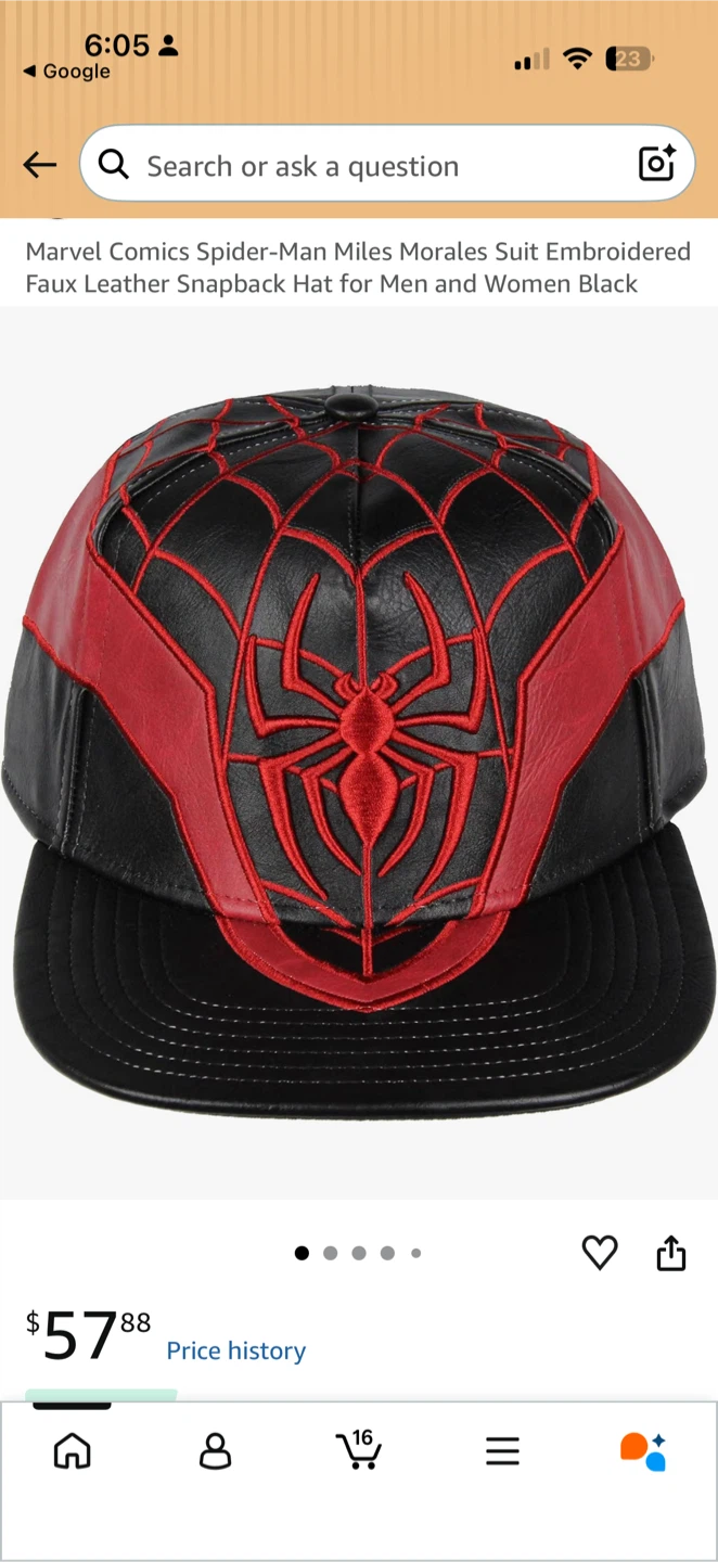 Marvel Miles Morales Faux Leather Snapback Hat