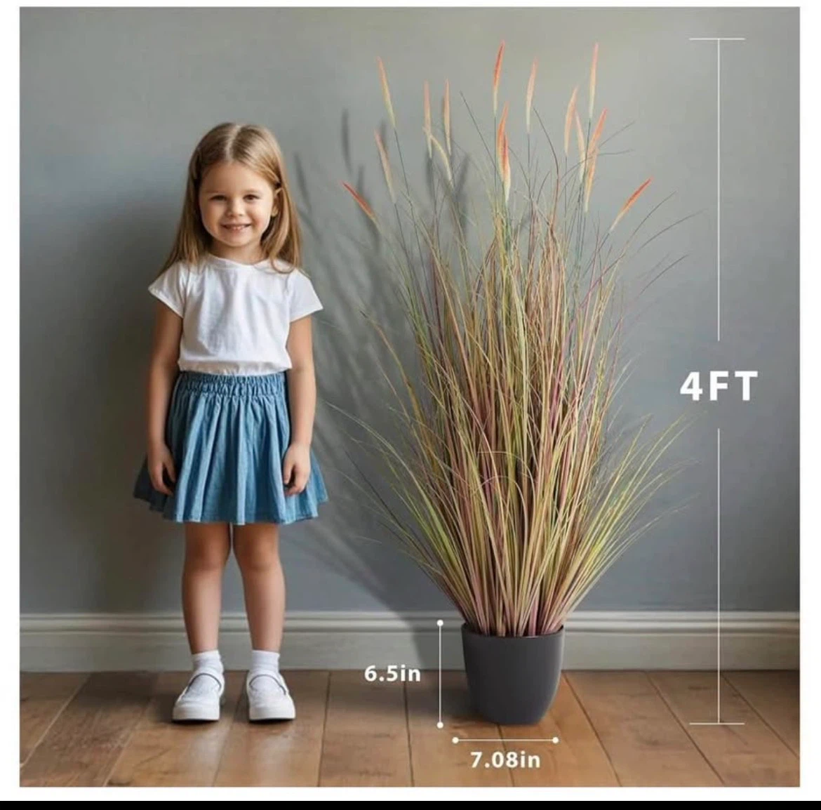 Set of Two 4ft Artificial Grass Plants - photo 2