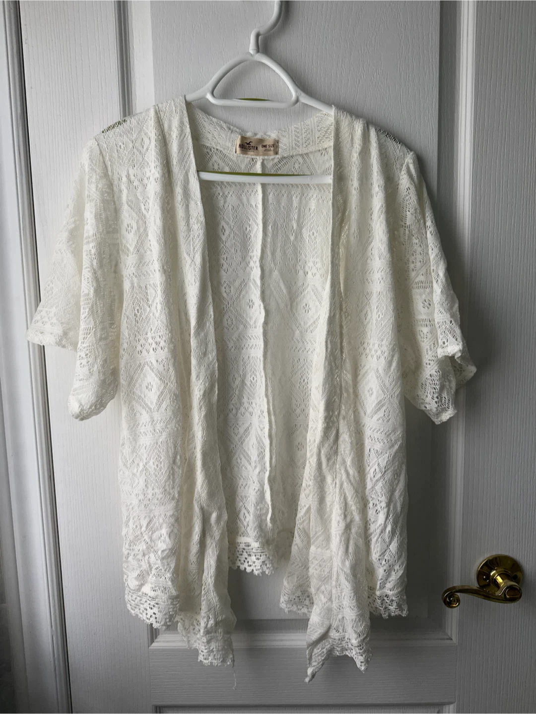 Hollister White Lace Kimono - One Size