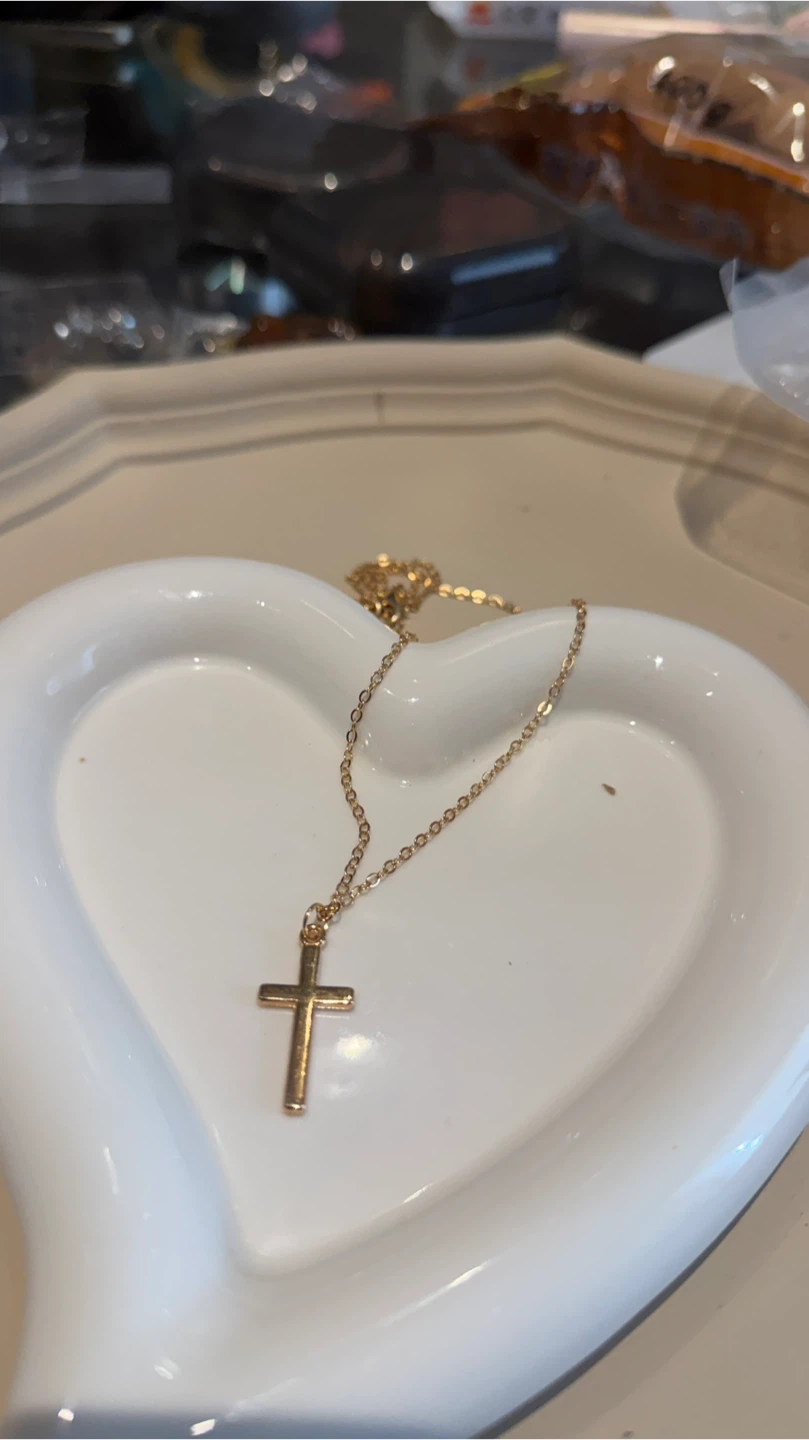 Gold-toned Cross Necklace