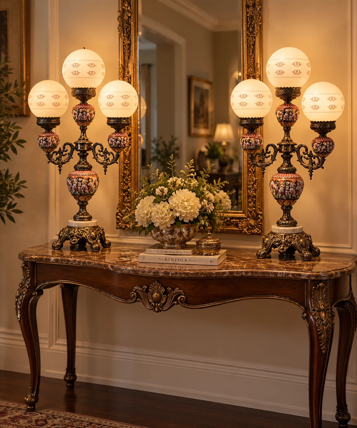 Pair of Vintage Ornate Table Lamps. Each