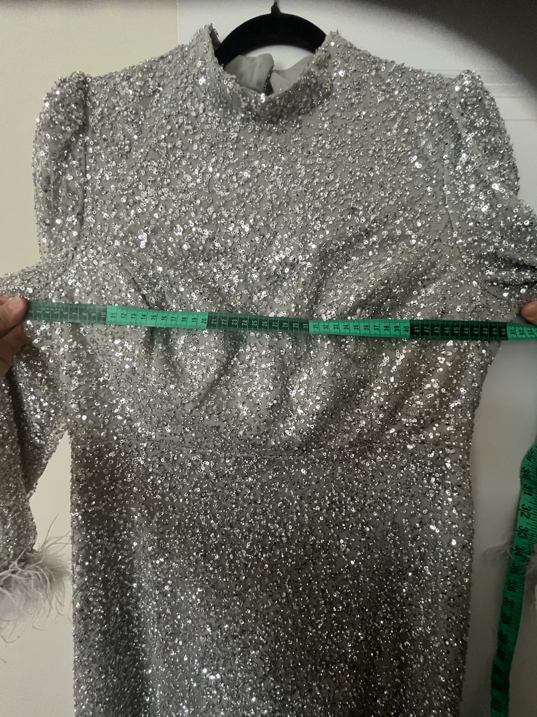 Silver sequin long sleeve dress - photo 2