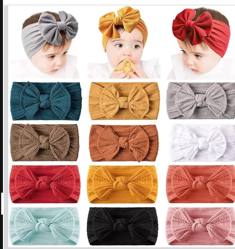 Set of 12 Baby Girl Bow Headbands