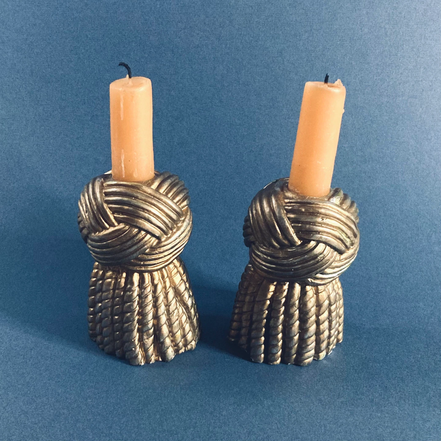 Vintage Tassel Candle Holders - Pair