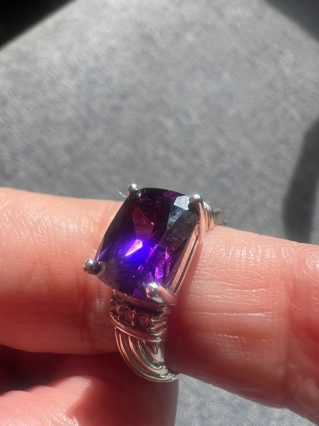 926 Silver Amethyst Statement Ring - photo 2