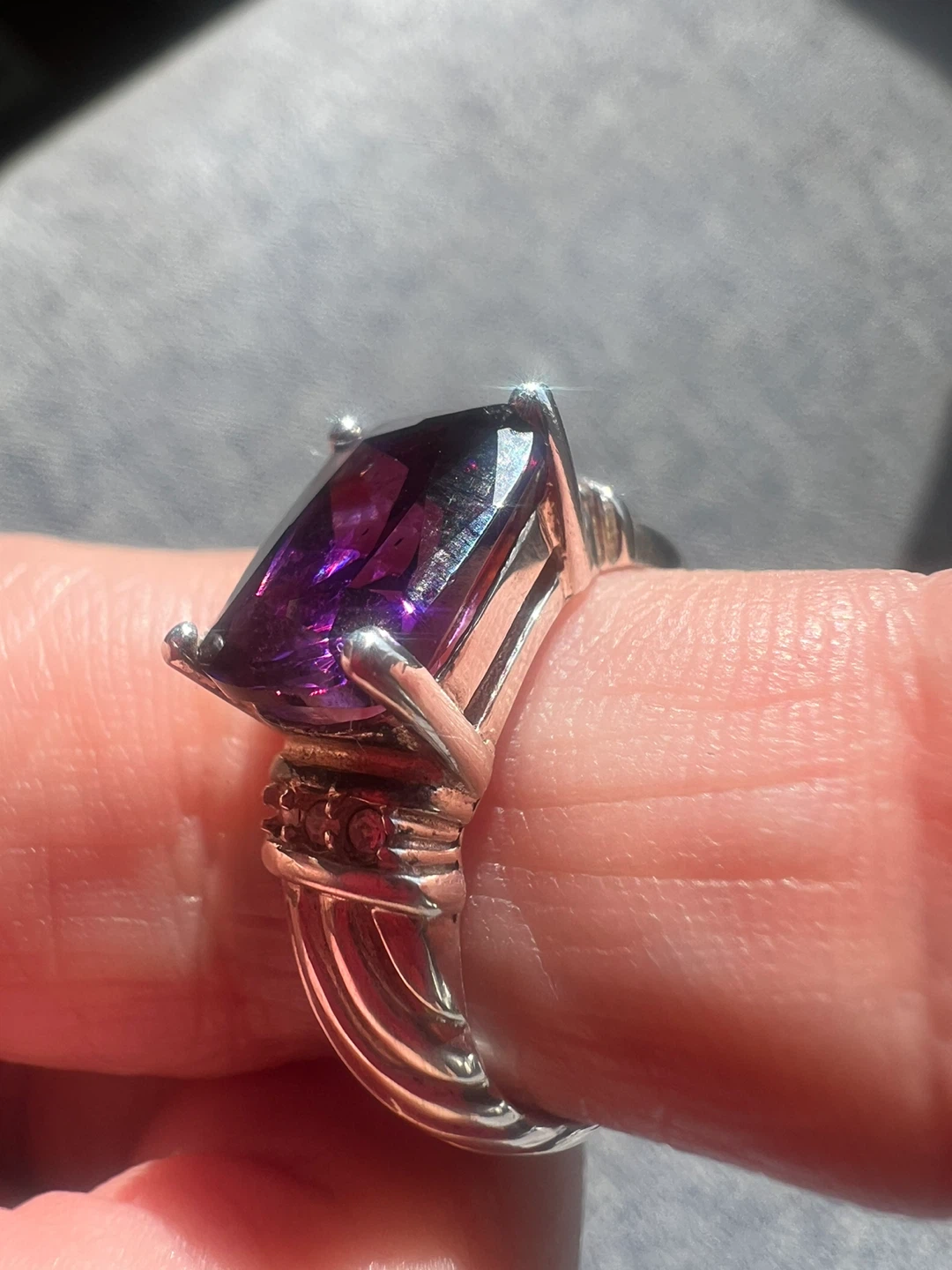 926 Silver Amethyst Statement Ring - photo 3
