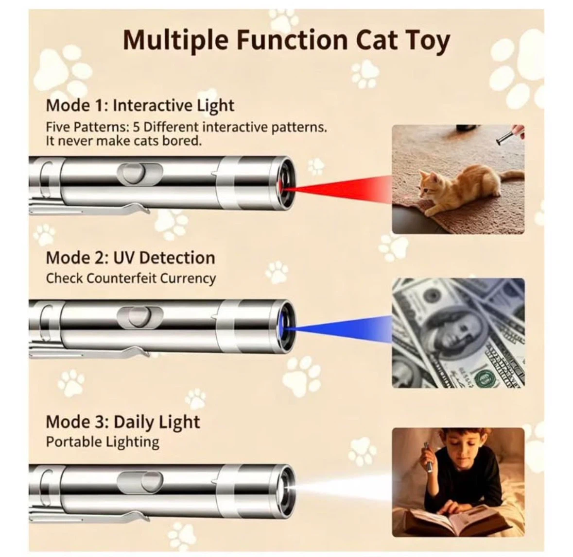 Interactive Cat Accessory USB Rechargeable 7 LED Patterns - photo 4