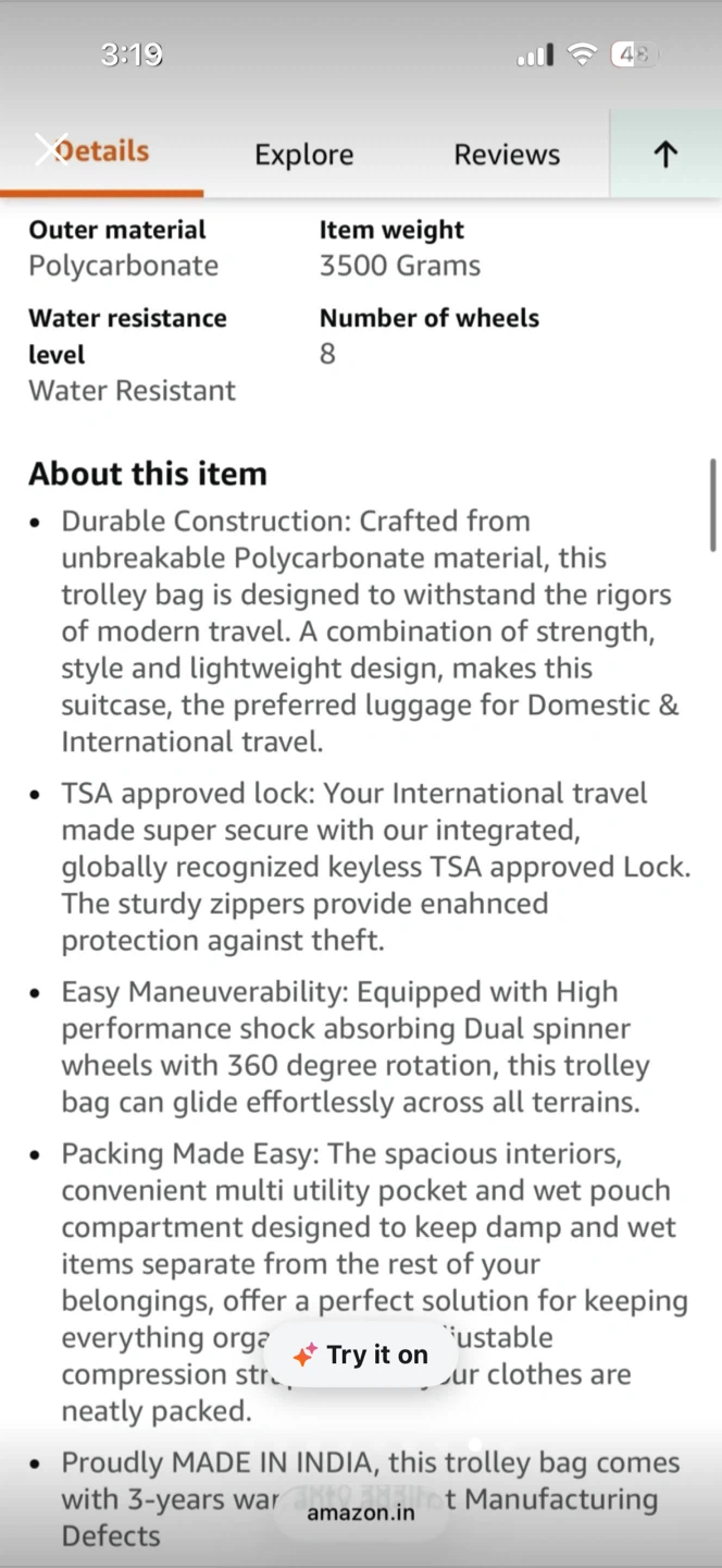 Safari Polycarbonate Luggage Set