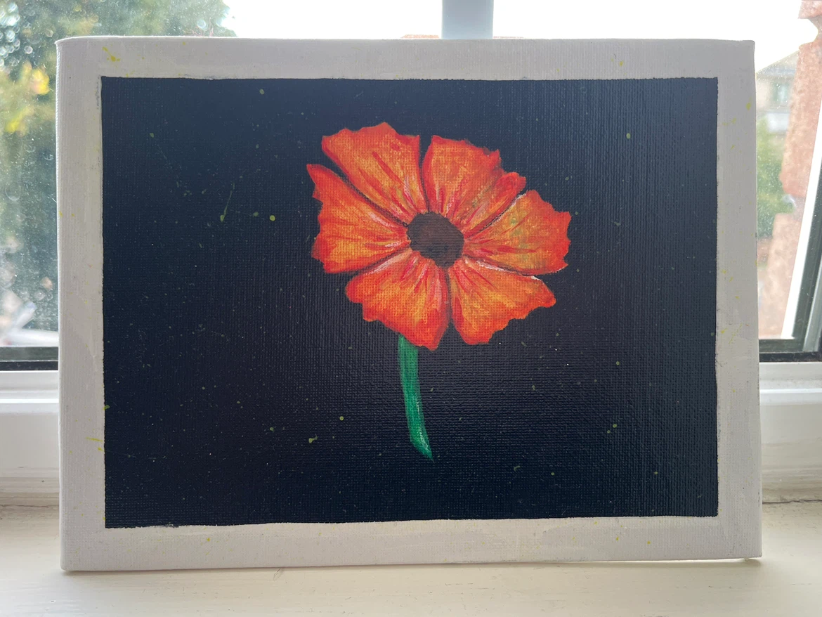 Original Hand-Painted Flower Canvas Art