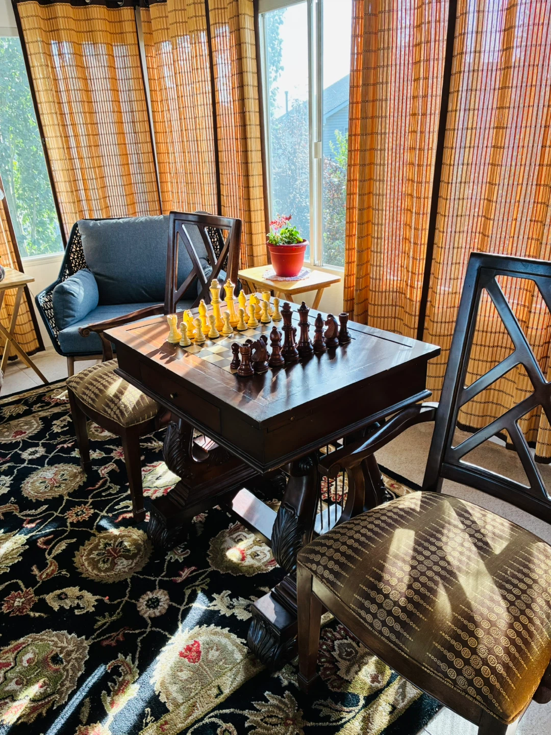 Wooden Chess Table with Two Chairs - photo 2
