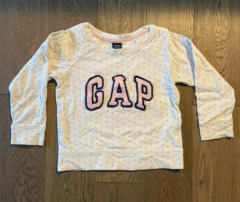 🏈 EUC Baby GAP Toddler Polka Dot Sweatshirt Size 4
