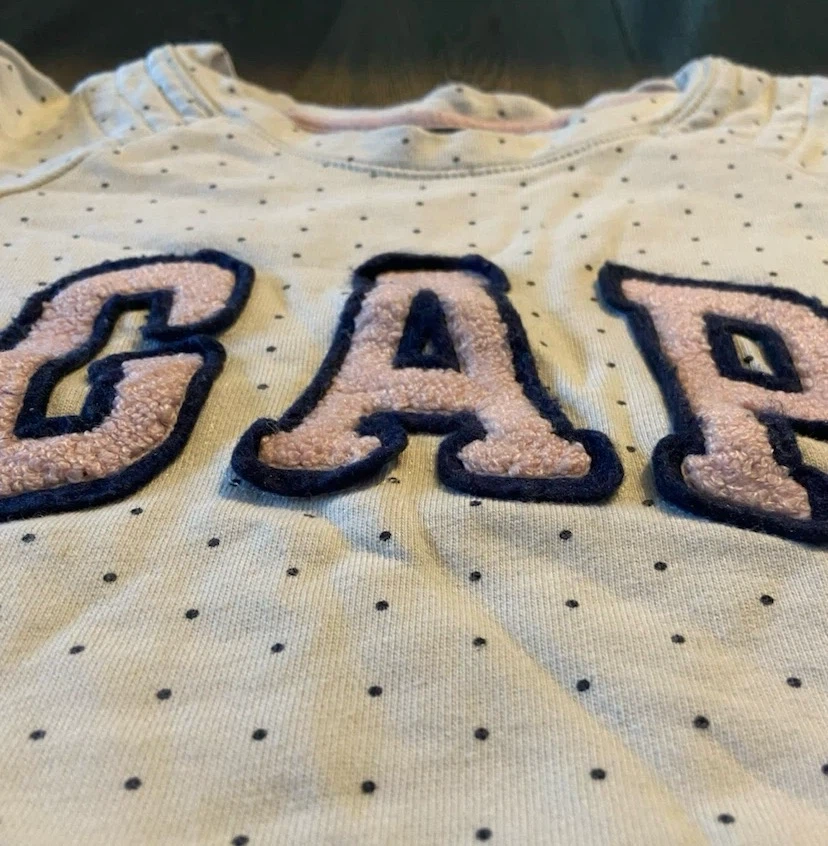 🏈 EUC Baby GAP Toddler Polka Dot Sweatshirt Size 4 - photo 3