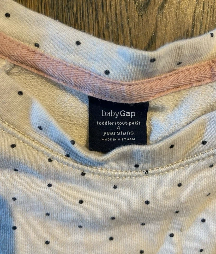 🏈 EUC Baby GAP Toddler Polka Dot Sweatshirt Size 4 - photo 4