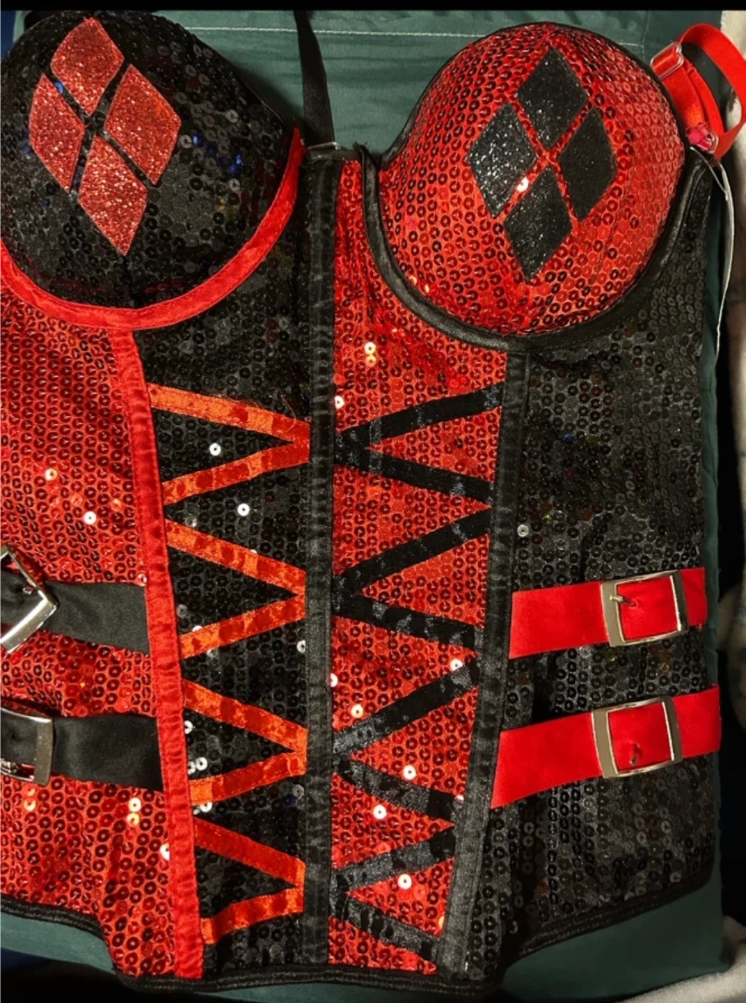 Harley Quinn Sequin Corset Top
