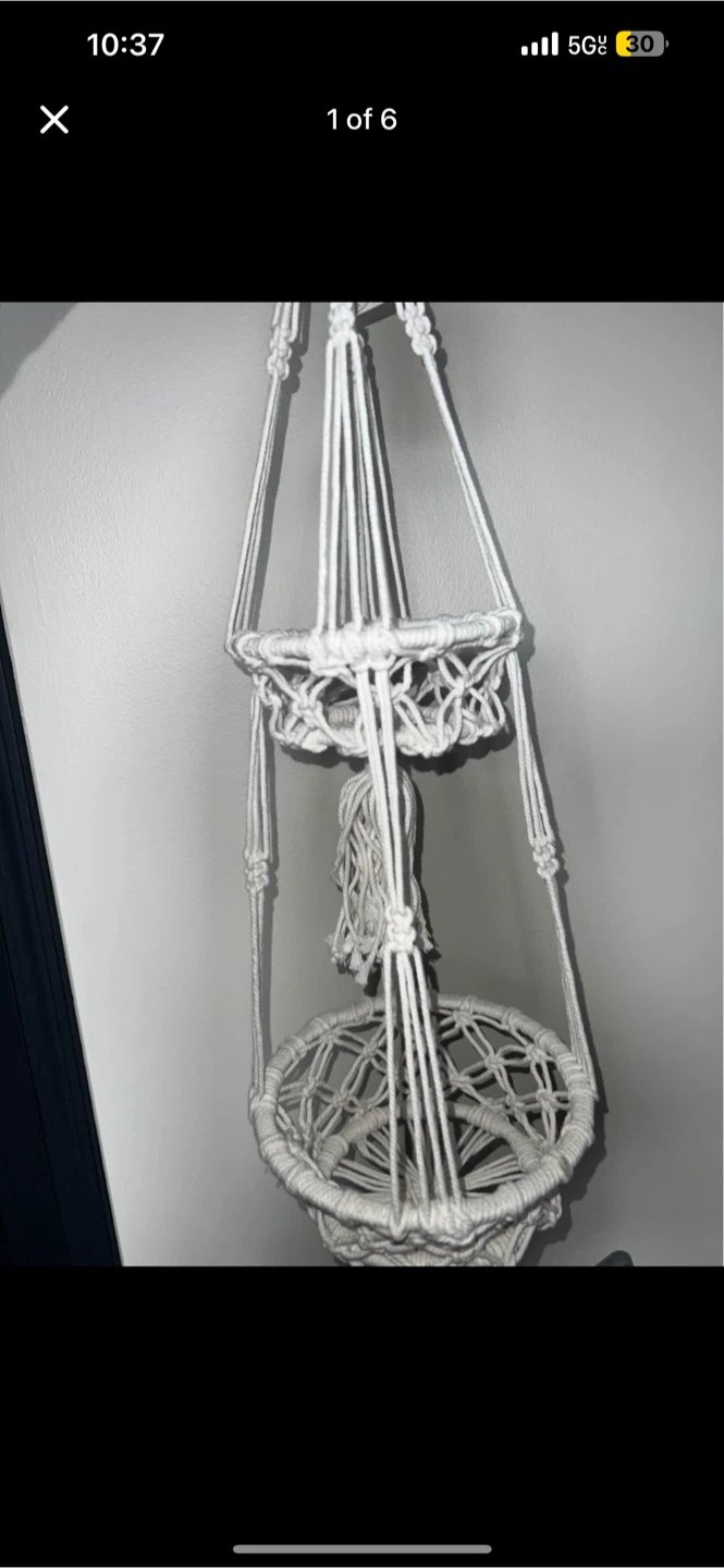 Two-Tier Macrame Hanging Planter 🏈