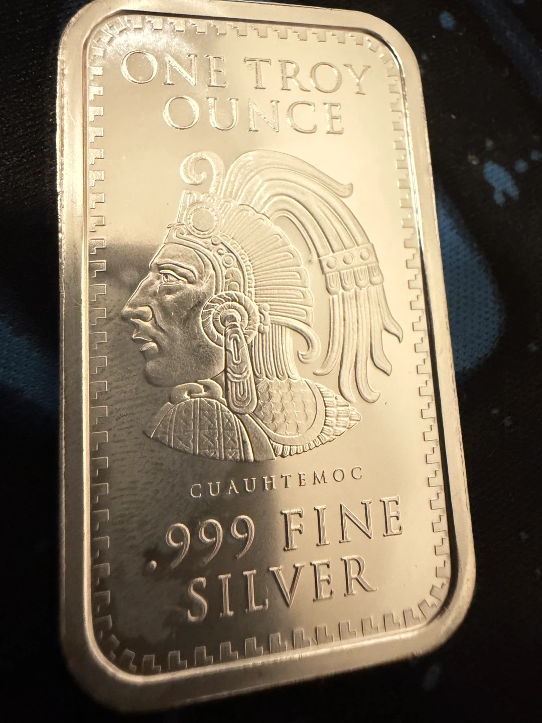 One Troy Ounce .999 Fine Silver Aztec Calendar Bar - photo 2