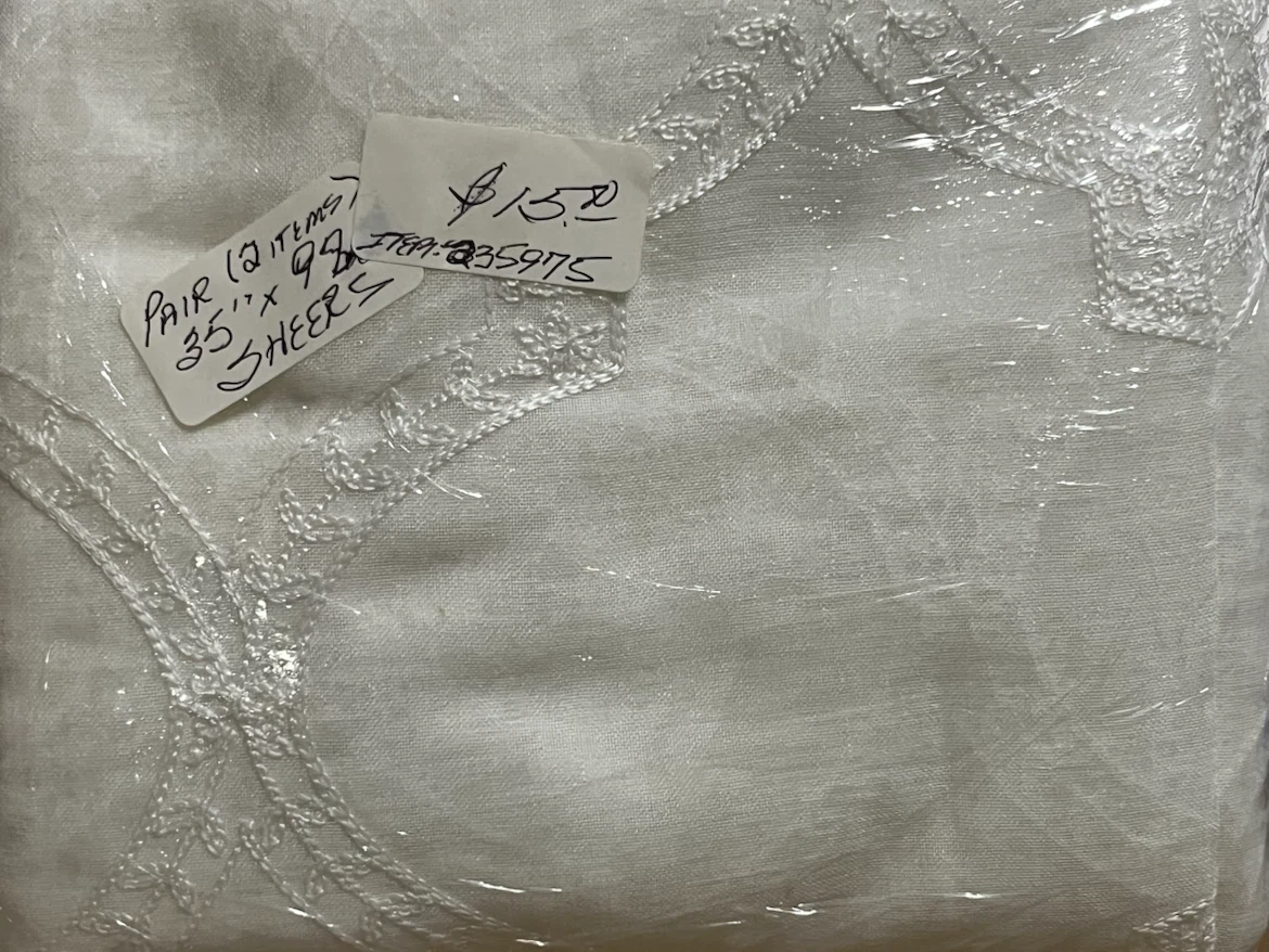 White Sheer Curtains 35”x98” (a pair) - photo 2