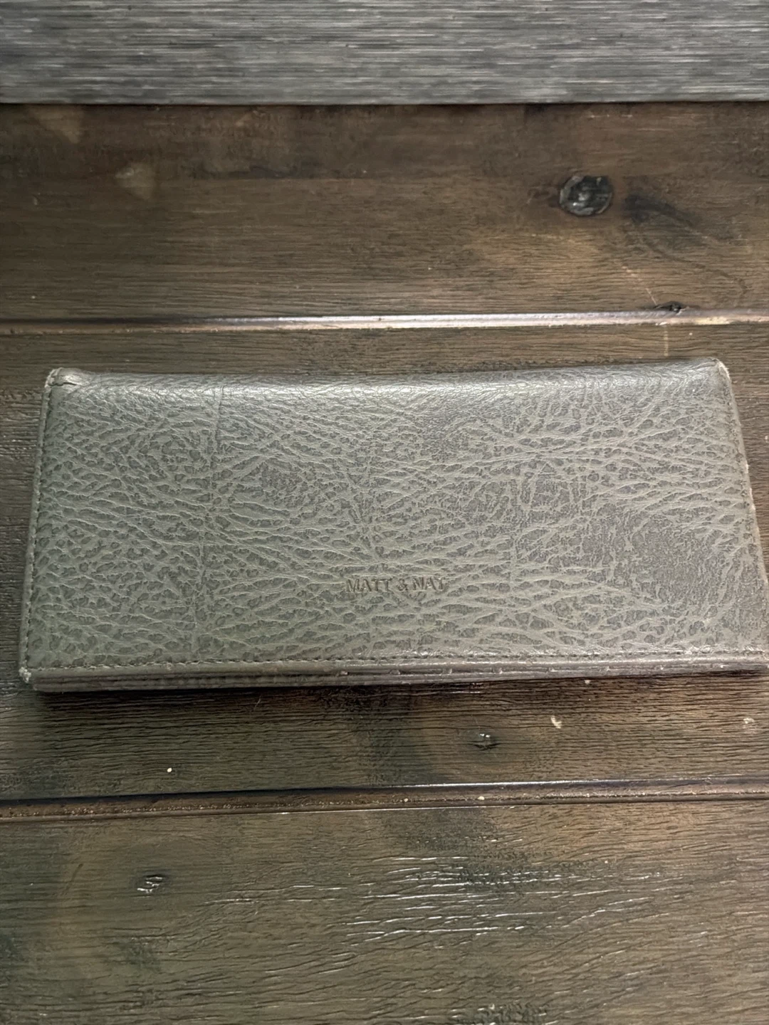 🏈 Matt & Nat Vegan Leather Grey Long Wallet