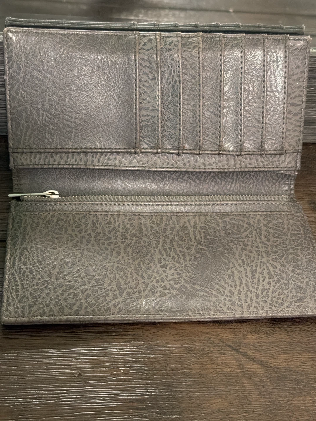 🏈 Matt & Nat Vegan Leather Grey Long Wallet - photo 3