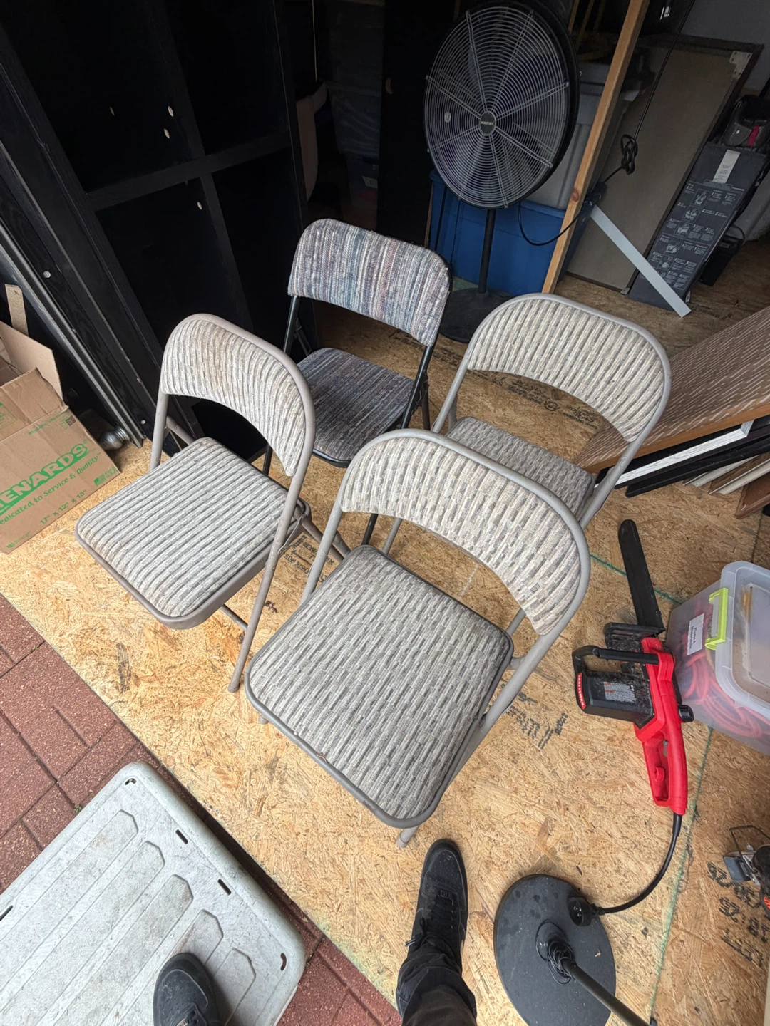 Set of 4 Upholstered Folding Chairs