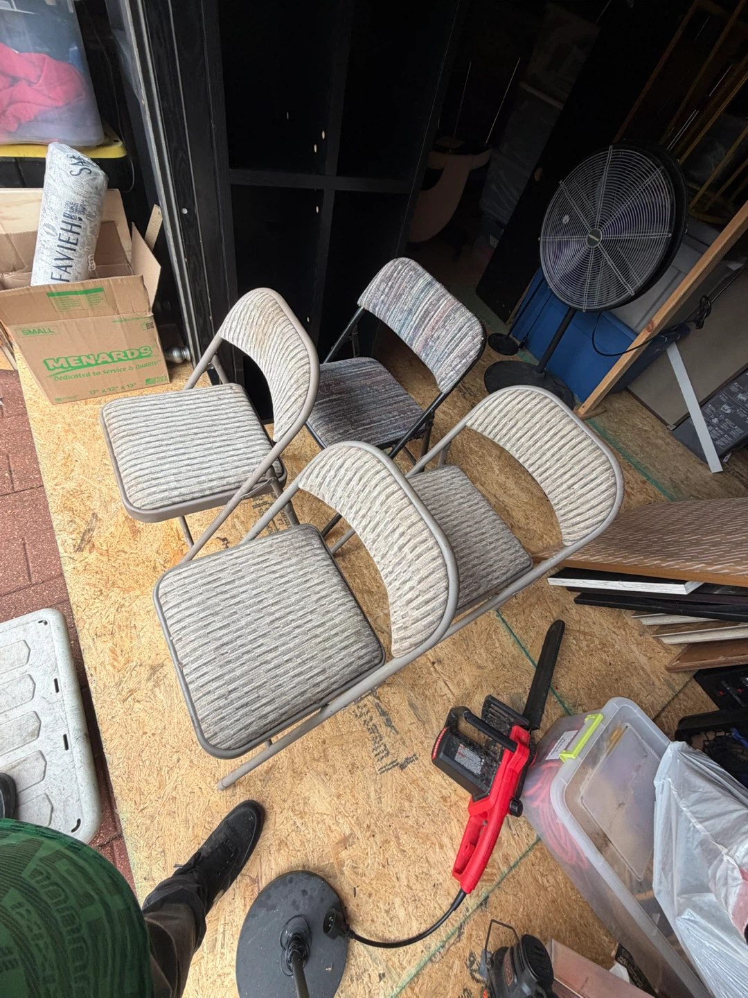 Set of 4 Upholstered Folding Chairs - photo 3