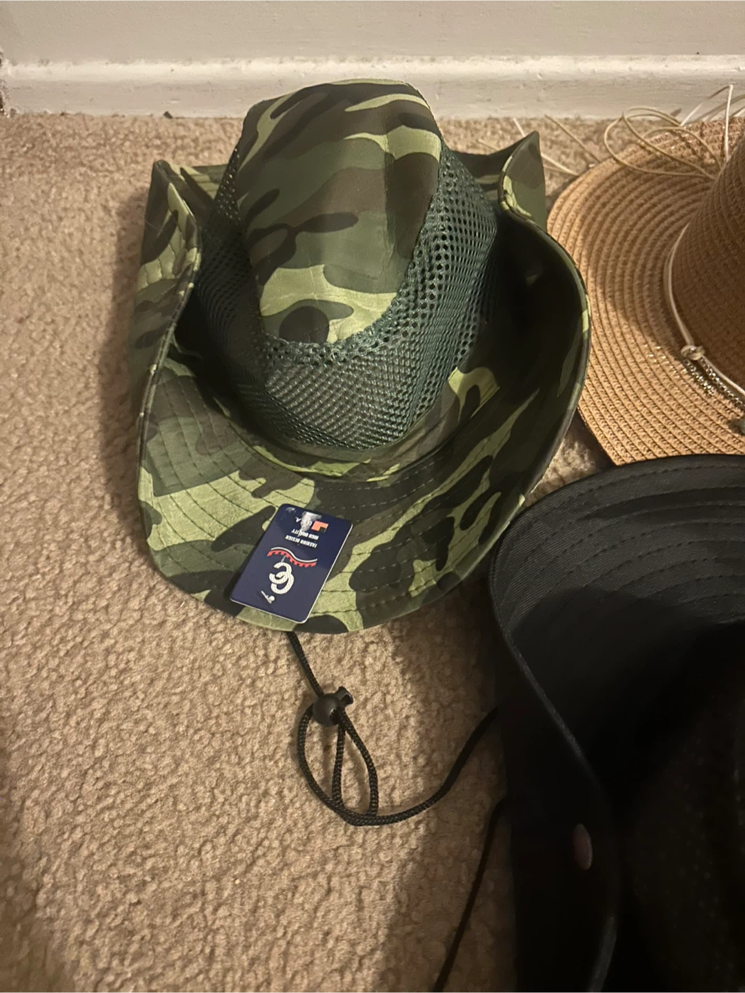 Set of Two Camouflage and Black Mesh Sun Hats - photo 2